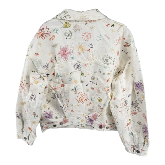 Levis Original Style Trucker AOP All Over Print Floral Denim Jean Women Large - Picture 4 of 8